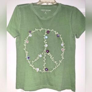 Lucky Brand Peace Sign ladies shirt in green-xsmall